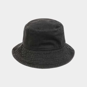 DESIGN bucket hat with sun motif in washed black