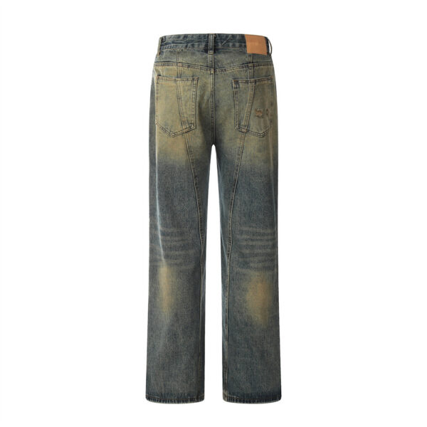 Yellow Denim Straight-leg Trousers Men - Image 8