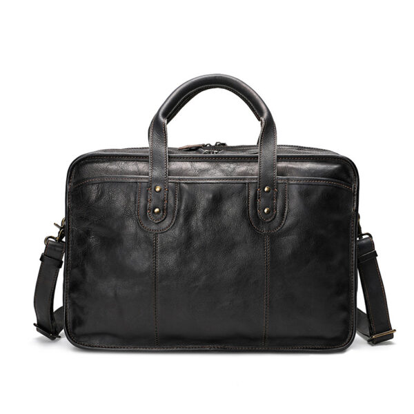 Large Capacity Multifunctional Vintage Leather Men's Briefcase - Image 6