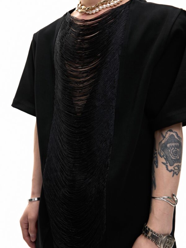Hollow Out V-neck Short Sleeve T-shirt - Image 6