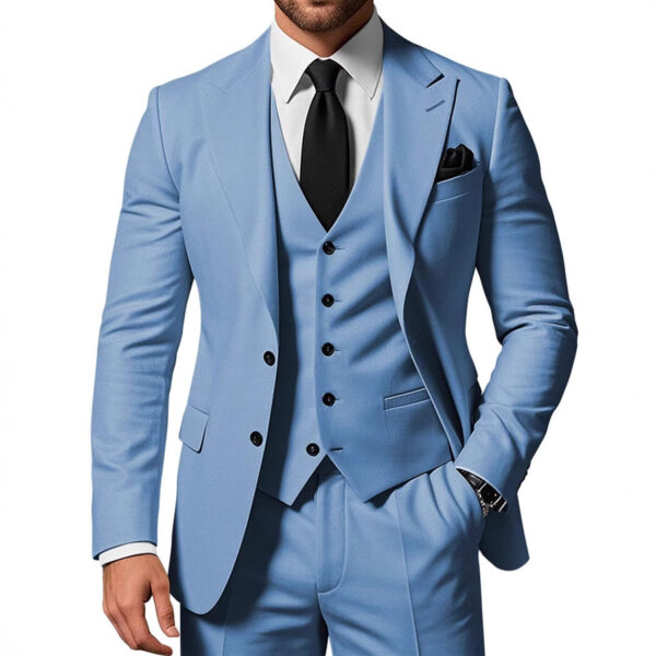 Men's 2-piece Buckle Casual Jacket Vest Pants Set - Image 3