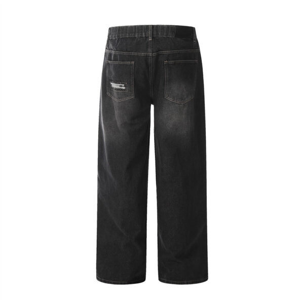 Fashion Punk Patch Denim Trousers Men - Image 5