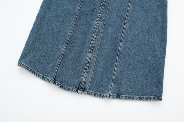 Blue Slim Denim Dress For Women - Image 4