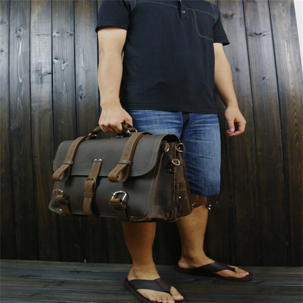 Crazy Horse Leather Travel Bag - Image 3