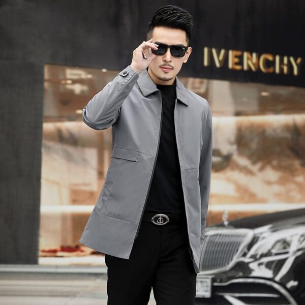 Lapel men's trench coat - Image 2