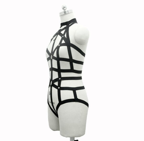 New pastel goth Women bust garterbelt sexy lingerie set gothic bust bondage garterbelt suit neck collar retail - Image 4