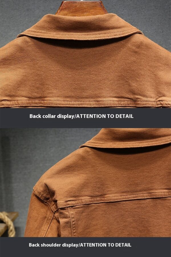 Handsome Korean Style Slim Fit Denim Coat For Men - Image 5