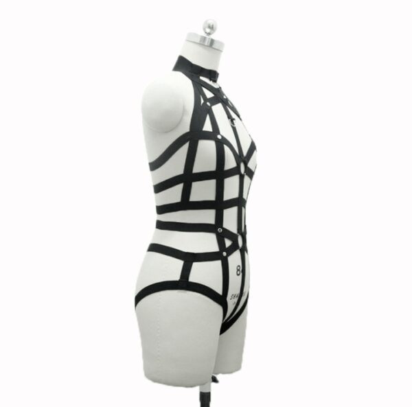 New pastel goth Women bust garterbelt sexy lingerie set gothic bust bondage garterbelt suit neck collar retail - Image 3