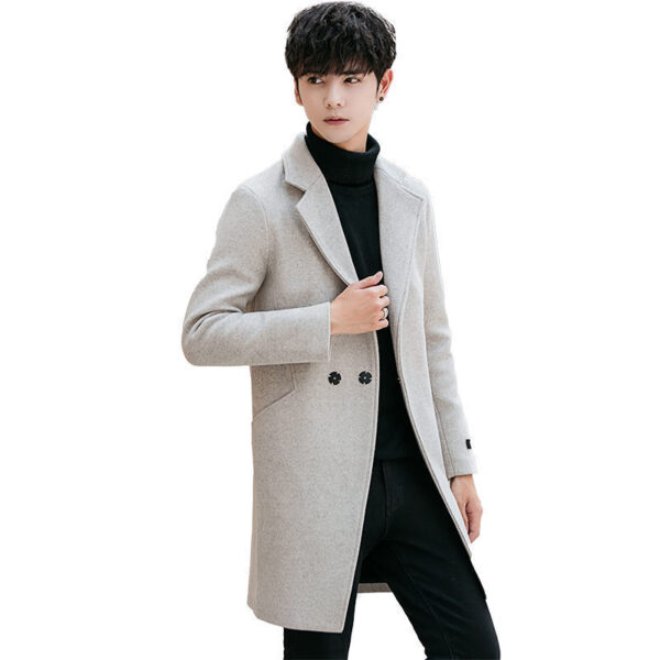 Slim-fit woolen men's trench coat - Image 6