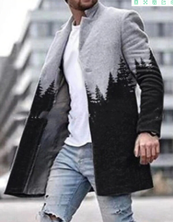 Men Fashion Casual Jacket Mid Length Trench Coat - Image 2