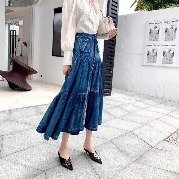 New High Waist A-line Denim Skirt Women