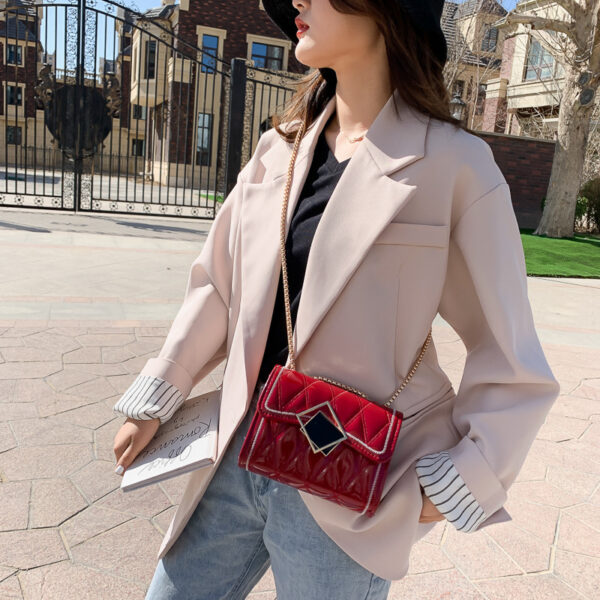 Messenger Bag Rhombic Chain Fashion Small Square Bag - Image 4