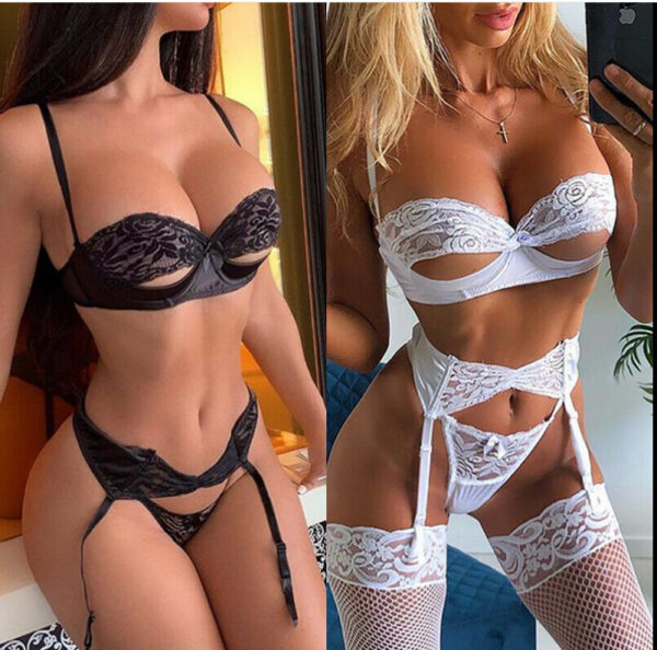 Sexy Lingerie Underwear Nightgown Woman Panties Bra Lace - Image 2