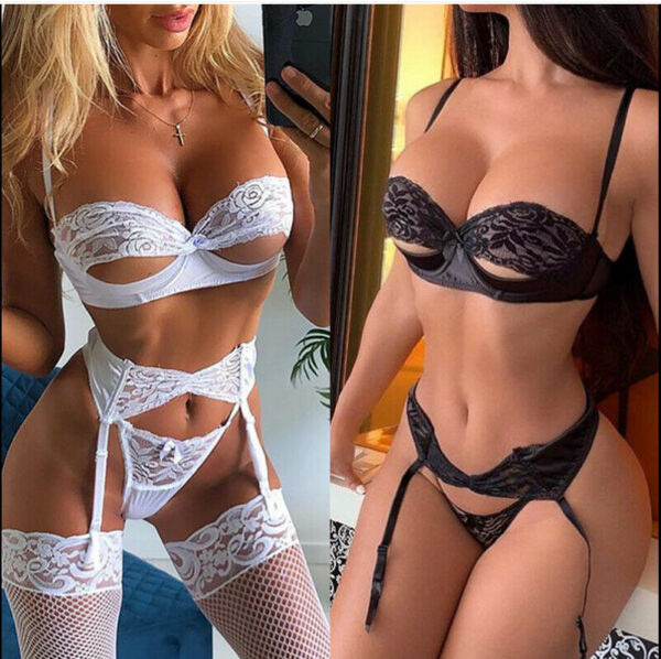 Sexy Lingerie Underwear Nightgown Woman Panties Bra Lace - Image 3