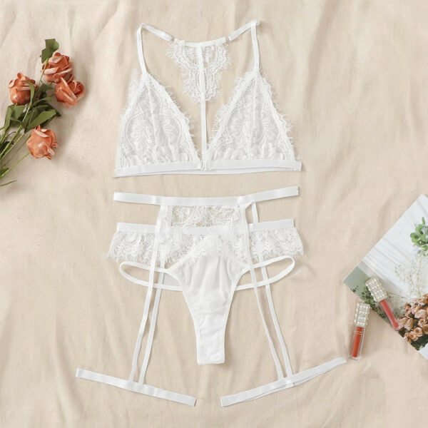 Bra Sexy Costumes Lingerie-Set Mesh Lace Transparent Women - Image 4