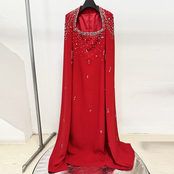 Shawl Sleeve And Floor Long Dress - Image 7