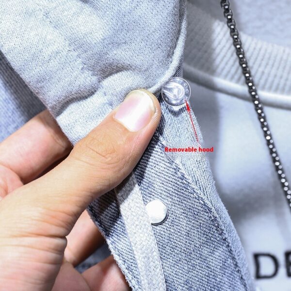 Men's Jacket Detachable Hooded Denim Jacket Men - Image 2
