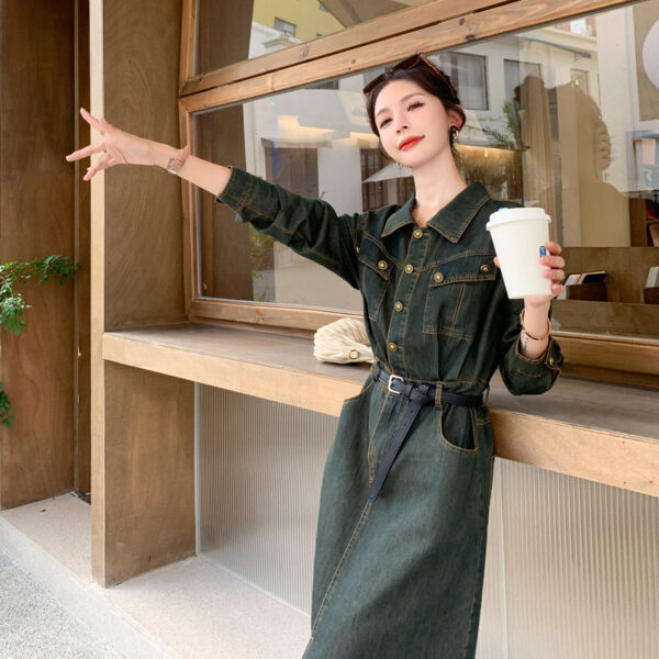 Denim Dress For Women Casual Retro - Image 3