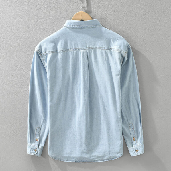 Japanese-style Retro Denim Long Sleeve Shirt Men - Image 4