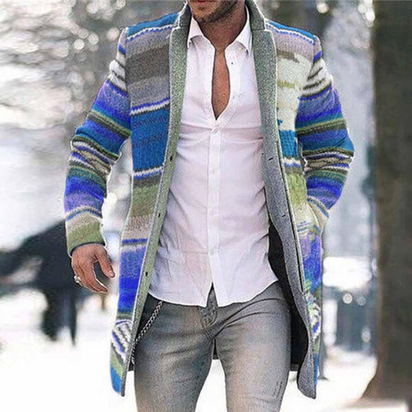 Mid-length Cardigan Casual Trench Coat Men - Image 4