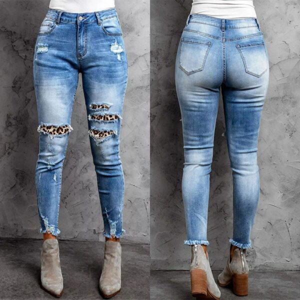 Burrs Tassels Denim Trousers For Women - Image 5