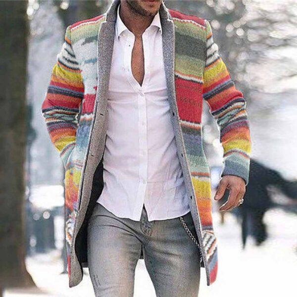 Mid-length Cardigan Casual Trench Coat Men - Image 7