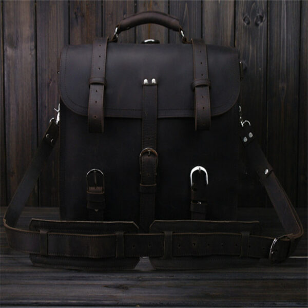 Crazy Horse Leather Travel Bag - Image 6