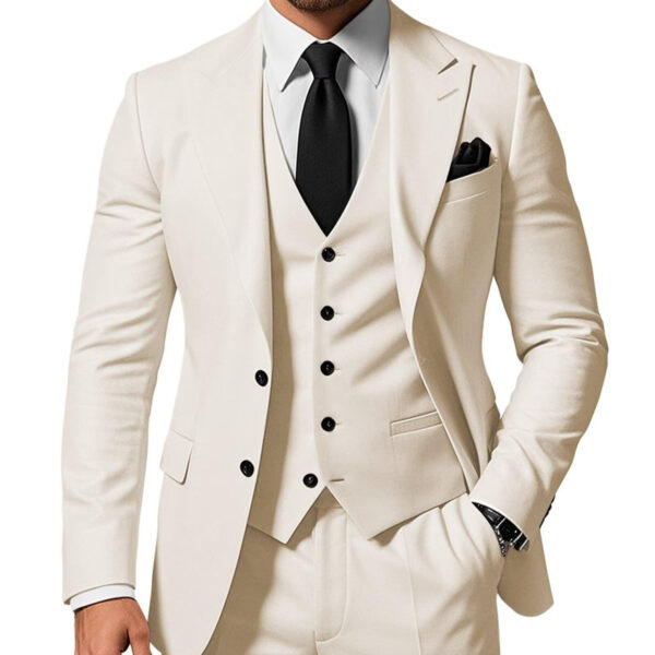 Men's 2-piece Buckle Casual Jacket Vest Pants Set - Image 4