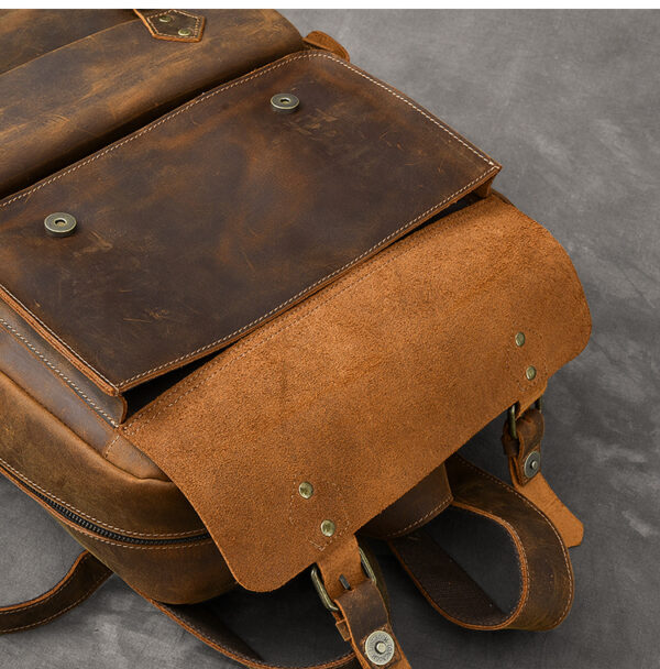 Crazy Horse Leather Backpack - Image 6