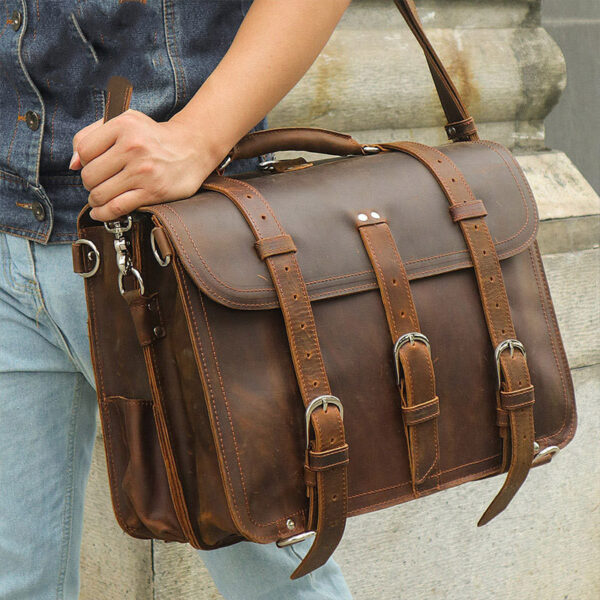 Crazy Horse Leather Tote - Image 5