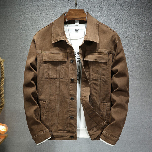 Handsome Korean Style Slim Fit Denim Coat For Men - Image 4
