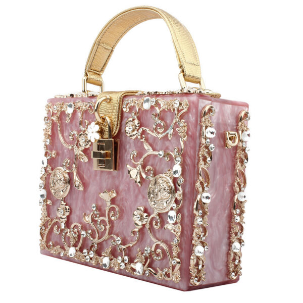Diamond-studded portable diamond small square bag - Image 6