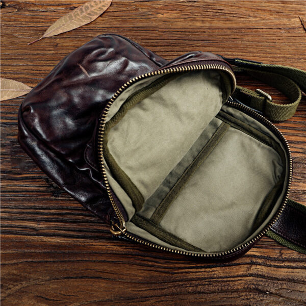 Vegetable Tanned Head Layer Cow Chest Covering Leather For Men - Image 4