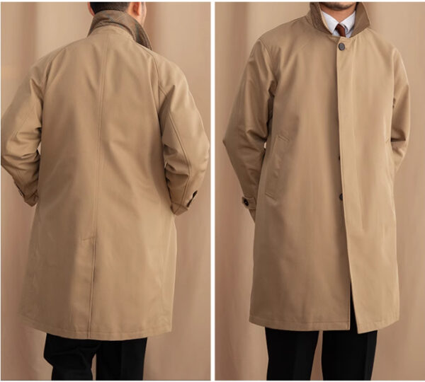 Lapel Single Breasted Business Casual Mid-length Trench Coat - Image 6