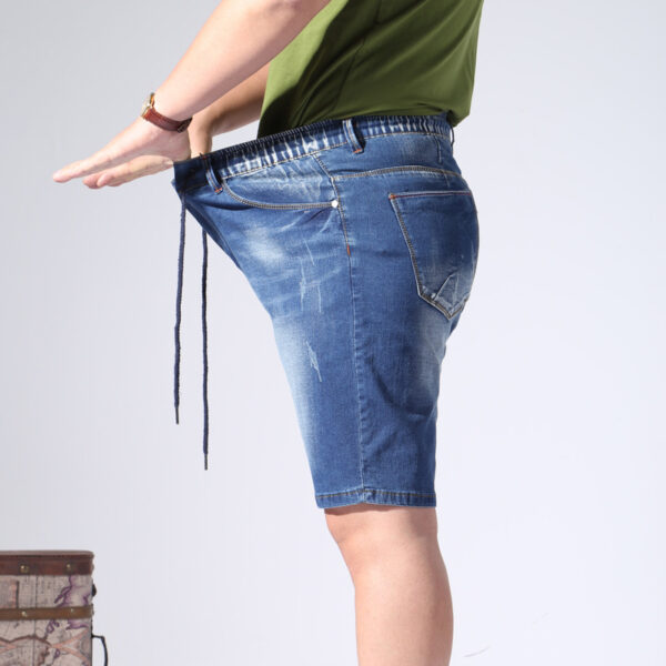 Summer Elastic Waist Denim Shorts Men - Image 2