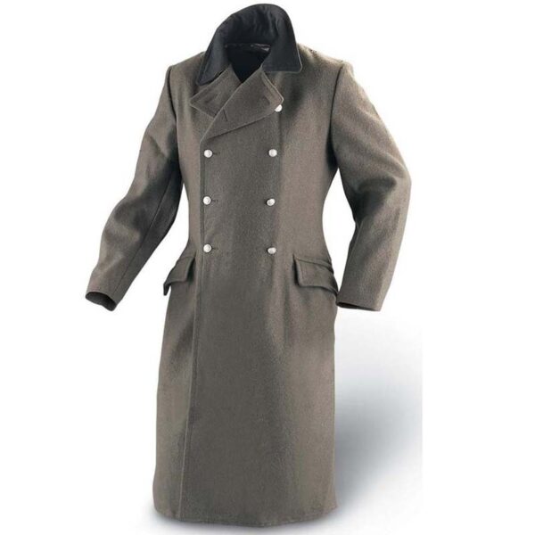 Men's Contrast Collar Woolen Long Coat - Image 4
