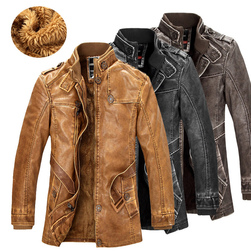 Men’s leather trench coat