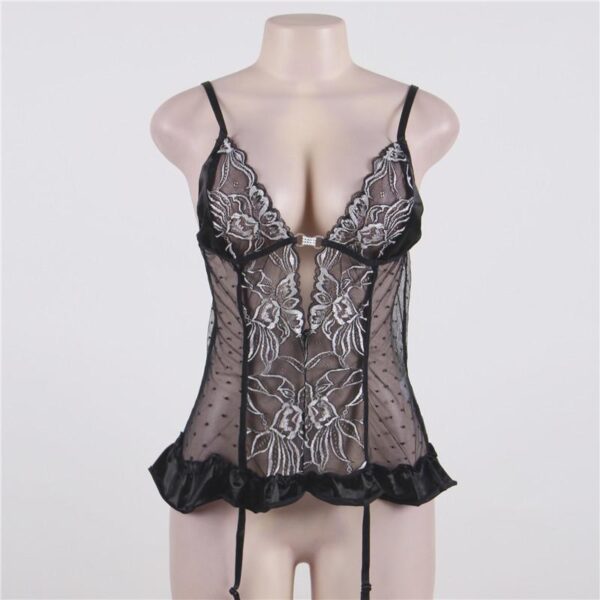 Hot For Women Transparent Crocheted Lenceria Lingerie - Image 4
