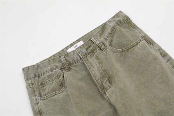 Washed Dyed Denim Trousers For Men - Image 8