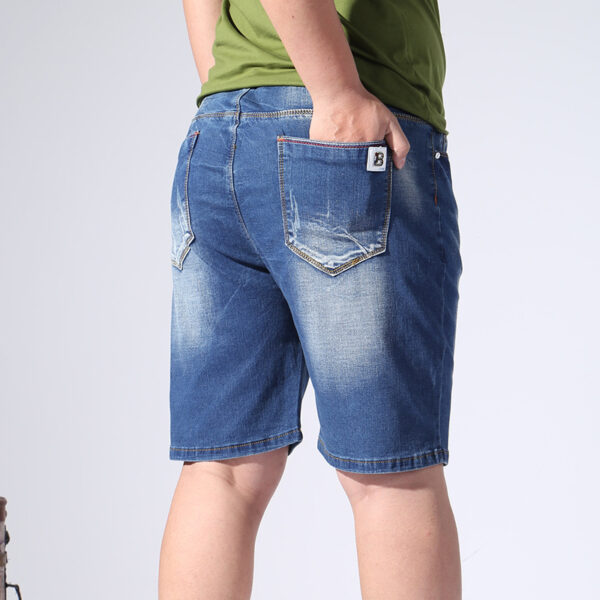 Summer Elastic Waist Denim Shorts Men - Image 5