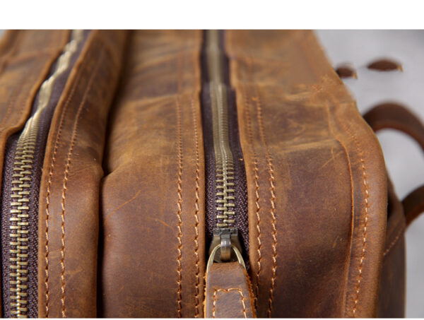 Men's Handmade Leather Laptop Bag Luggage - Image 3