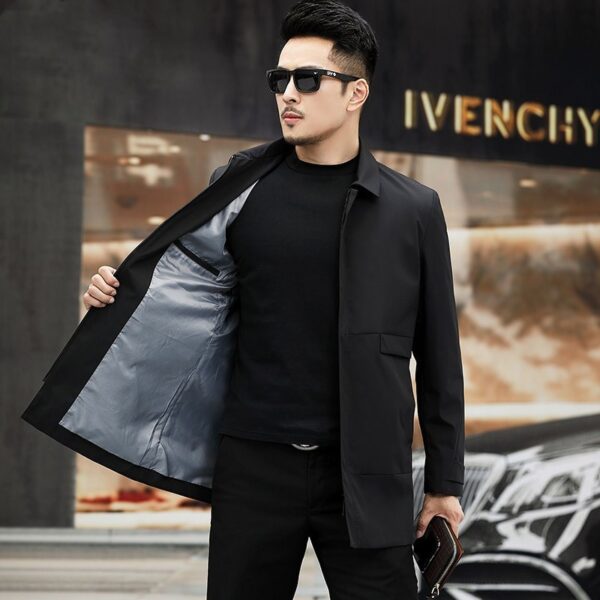 Lapel men's trench coat - Image 6