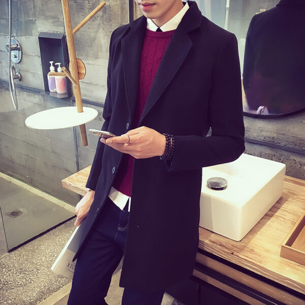 Single-breasted mid-length trench coat - Image 7