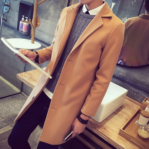Single-breasted mid-length trench coat - Image 2