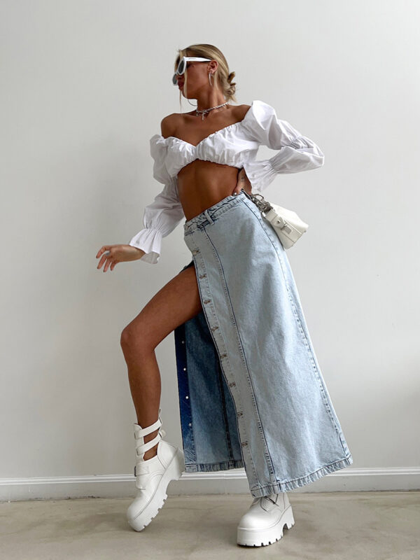 Retro Design Denim Skirt For Women - Image 2