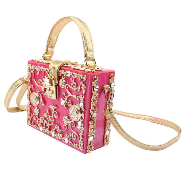 Diamond-studded portable diamond small square bag - Image 3