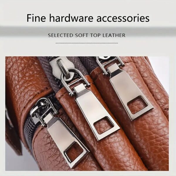 Leather Cell Phone Shoulder Holster,Hip Bum Pack Pouch For Men,Vertical Holster Belt Clip Pouch,Carrying Case With Card Slots Compatible With - Image 7