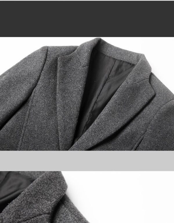 Autumn And Winter Woolen Trench Coat Men - Image 7