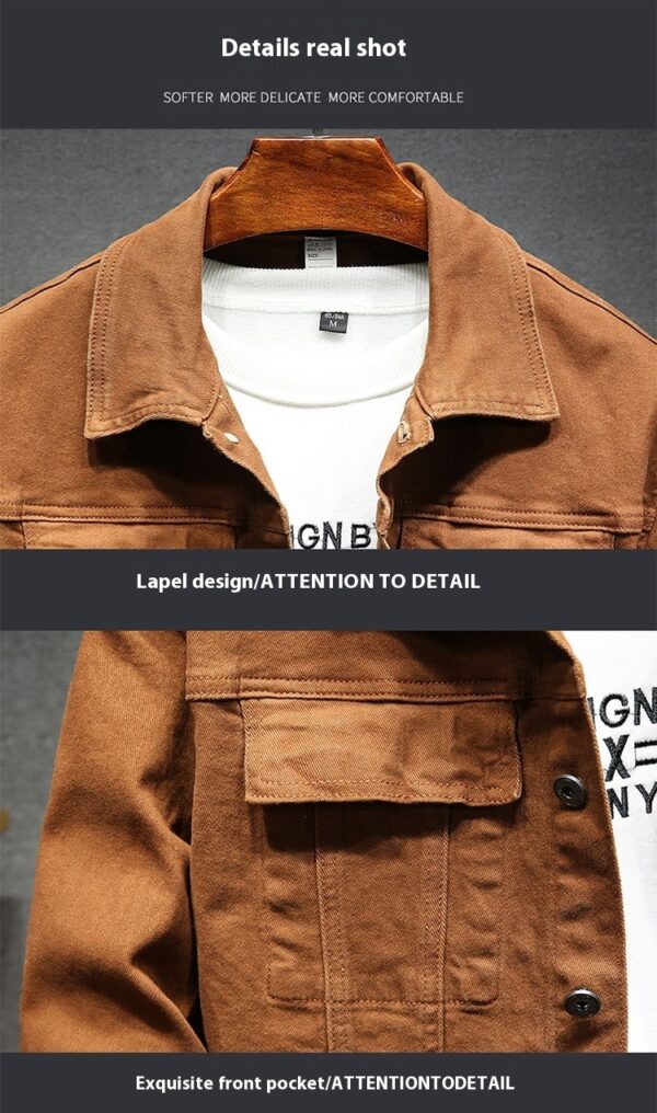 Handsome Korean Style Slim Fit Denim Coat For Men - Image 2