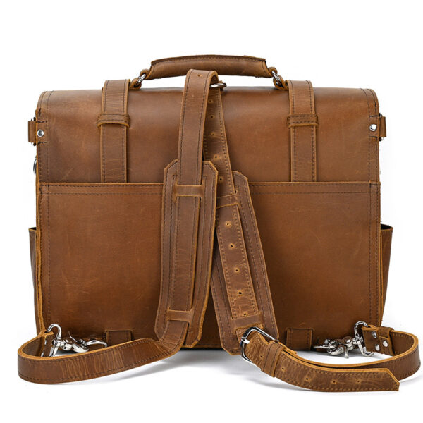 Retro Travel Bag Men's Crazy Horse Leather Hand Luggage Bag - Image 3
